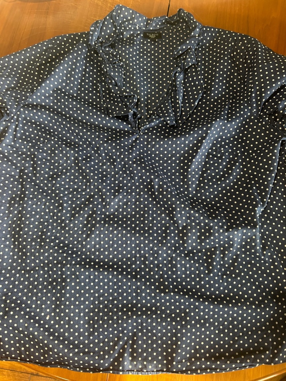 Talbots Polka Dot Ruffle Blouse